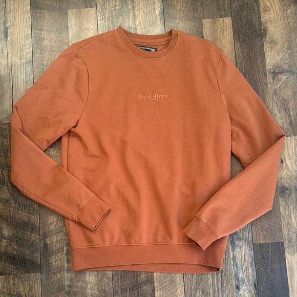BLIND ROOSTER l Acid Washed Crewneck Sweatshirt - Amber Brown / New York Medium - Picture 1 of 7